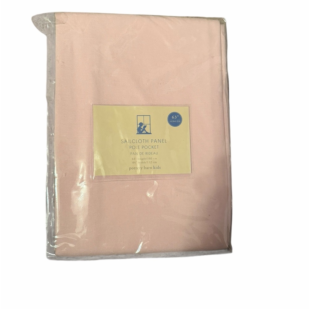 Pottery Barn Kids Pink 63x44 Sailcloth Panel Pole Pocket Pair - Picture 3 of 5